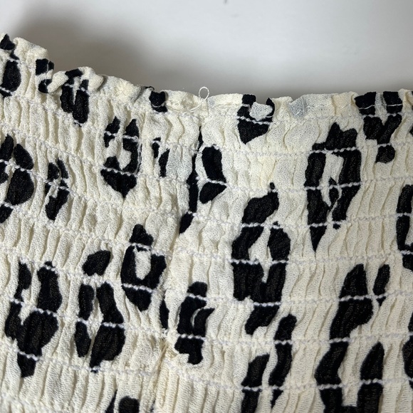 Reformation Liza Top Snow Leopard 8 Animal Print White Black Tank Women’s Sz 10 - Picture 8 of 9